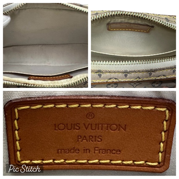 Louis Vuitton Mini Lin Juliet Shoulder Crossbody Bag Monogram Tan Gray Navy - Picture 12 of 17